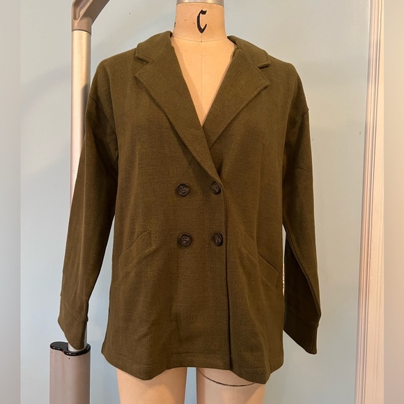 NWT Madewell Brushed Redford Blazer in Plaid Olive Green Medium